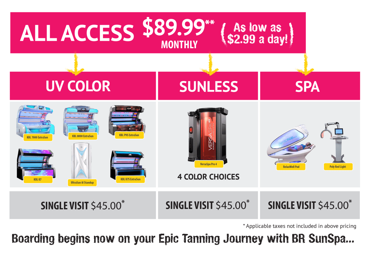 BR SunSpa 2025 Pricing List